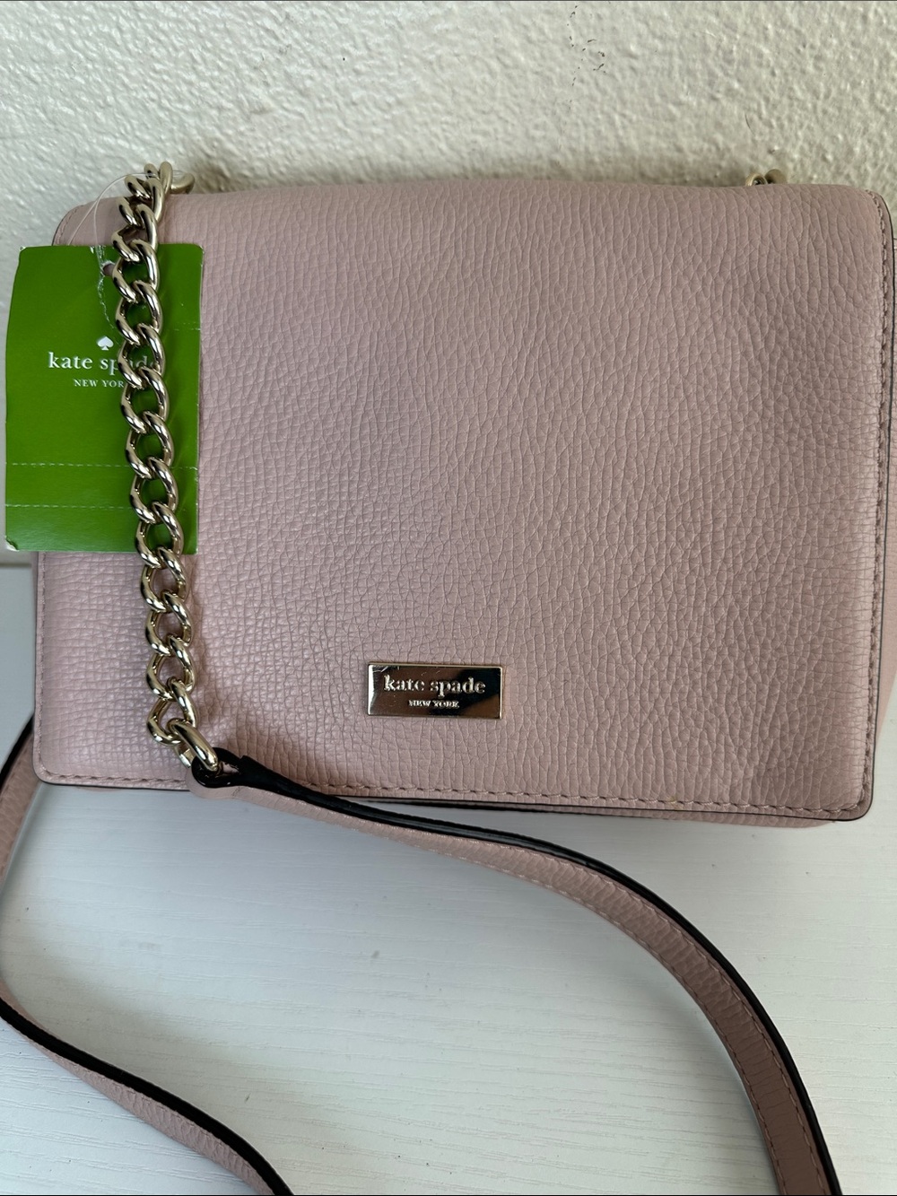 kate spade Blush Pink Leather Chain Crossbody Bag